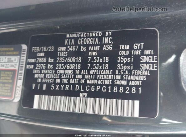 5XYRLDLC6PG188281 2023 KIA SORENTO Green Widok komory silnika