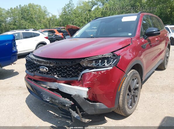 5XYRLDLCXMG065370 2021 KIA SORENTO Red Front view