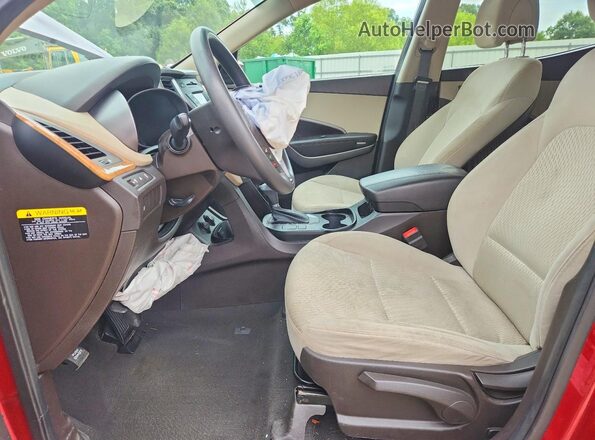 5XYZT3LB2GG358699 2016 HYUNDAI SANTA Красный Вид салона спереди