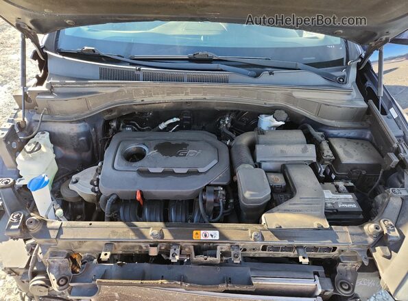 5XYZT3LB3JG545599 2018 HYUNDAI SANTA Blue Вид підкапотного простору