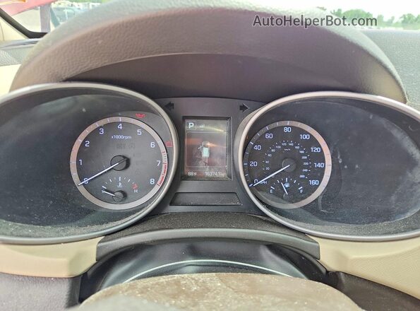 5XYZT3LB4JG545255 2018 HYUNDAI SANTA Red Widok zestawu wskaźników