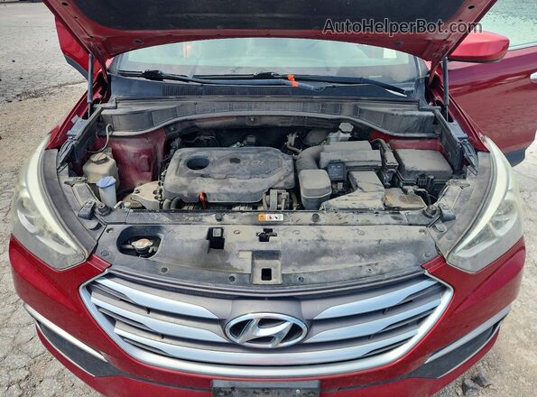5XYZT3LB4JG545255 2018 HYUNDAI SANTA Red Widok komory silnika