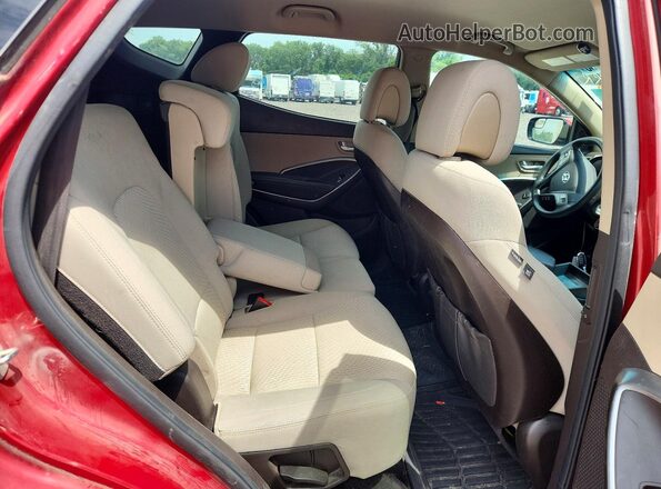 5XYZT3LB4JG545255 2018 HYUNDAI SANTA Red Widok wnętrza z tyłu