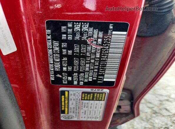 5XYZT3LB4JG545255 2018 HYUNDAI SANTA Red Widok naklejki z numerem VIN