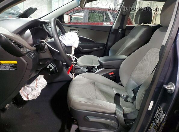 5XYZT3LB8GG338084 2016 HYUNDAI SANTA Blue წინა სალონის ხედი