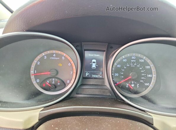 5XYZT3LB8GG374356 2016 HYUNDAI SANTA Gray Вид щитка приладів