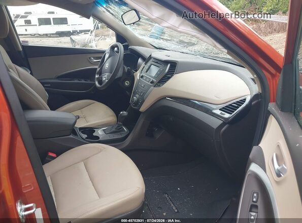 5XYZT3LB8HG382913 2017 HYUNDAI SANTA FE SPORT Оранжевый Вид салона спереди
