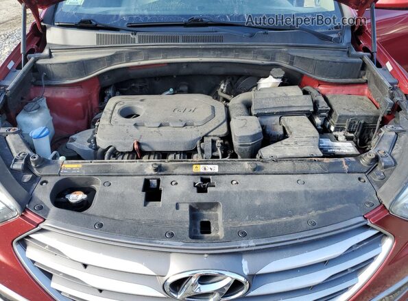 5XYZT3LB8HG415070 2017 HYUNDAI SANTA Maroon Вид підкапотного простору