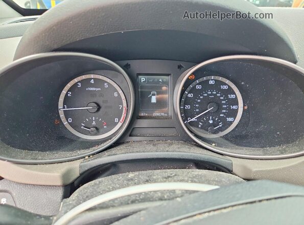 5XYZT3LB8HG435786 2017 HYUNDAI SANTA Silver Вид щитка приладів