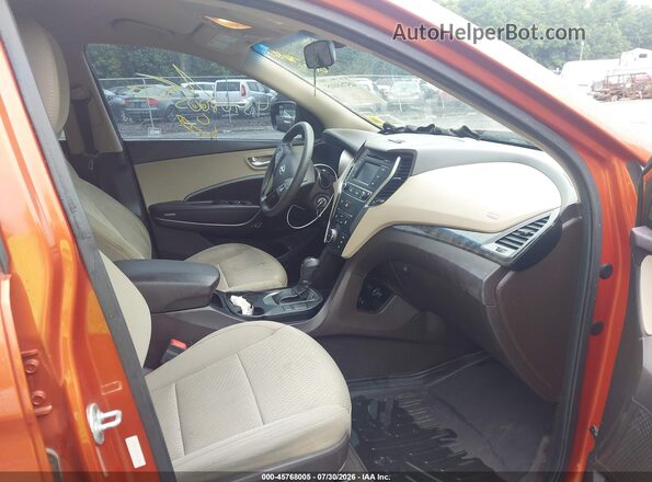 5XYZTDLB1HG438566 2017 HYUNDAI SANTA FE SPORT Оранжевый Вид салона спереди