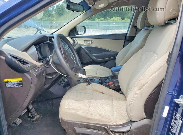 5XYZTDLB6JG565660 2018 HYUNDAI SANTA Blue Front interior view