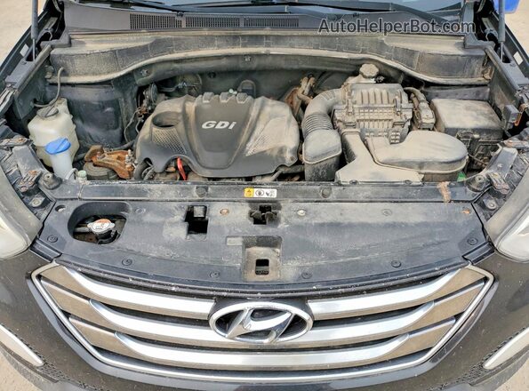 5XYZU3LB5GG328240 2016 HYUNDAI SANTA Black Engine compartment view