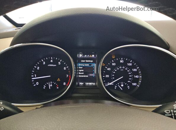 5XYZU3LB5HG419218 2017 HYUNDAI SANTA Silver ხელსაწყოთა პანელის ხედი
