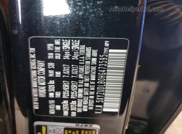 5XYZUDLB0HG473595 2017 HYUNDAI SANTA Black Вид наклейки з VIN-кодом