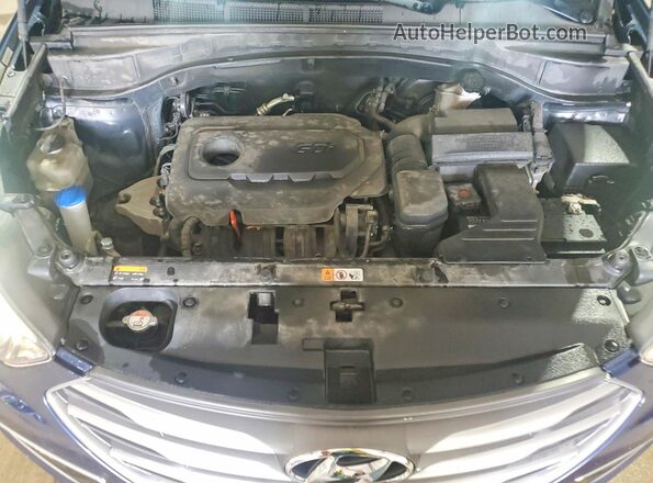 5XYZUDLB0HG493295 2017 HYUNDAI SANTA Blue ძრავის განყოფილების ხედი