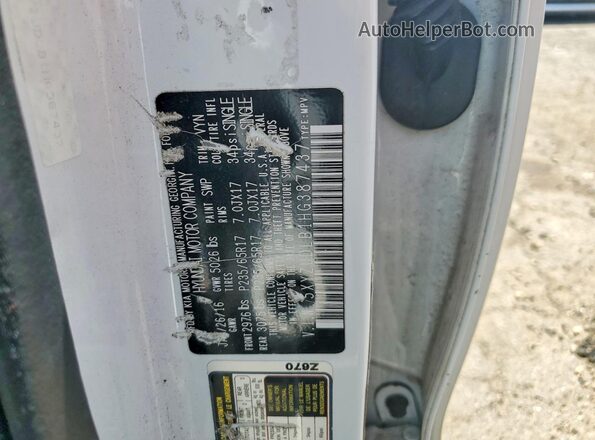 5XYZUDLB1HG387437 2017 HYUNDAI SANTA White ძრავის განყოფილების ხედი
