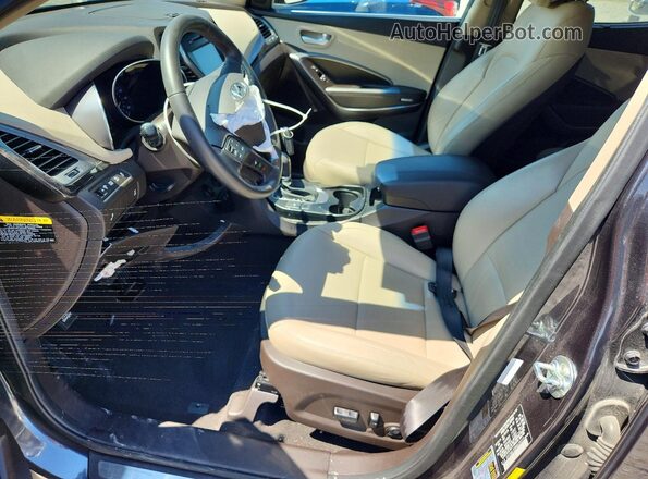 5XYZUDLB3HG428313 2017 HYUNDAI SANTA Charcoal წინა სალონის ხედი