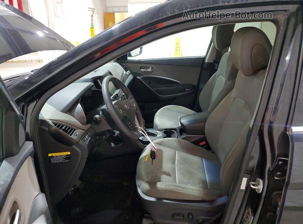 5XYZUDLB4HG418700 2017 HYUNDAI SANTA Black წინა სალონის ხედი