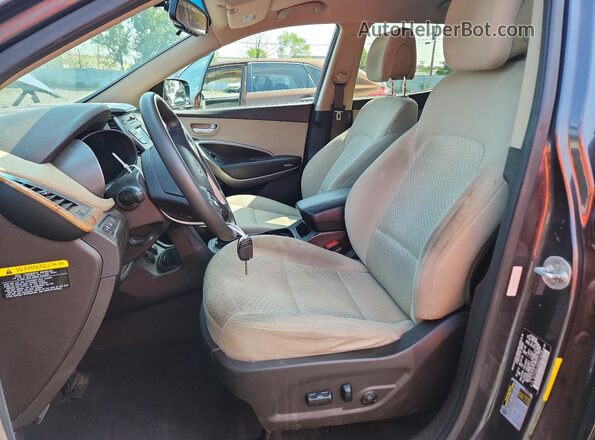 5XYZUDLBXGG374328 2016 HYUNDAI SANTA Gray Вид салону спереду