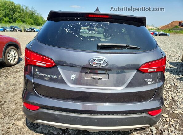 5XYZUDLBXGG374328 2016 HYUNDAI SANTA Gray Вид ззаду