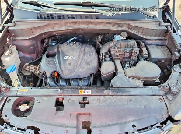 5XYZUDLBXGG374328 2016 HYUNDAI SANTA Gray Вид підкапотного простору