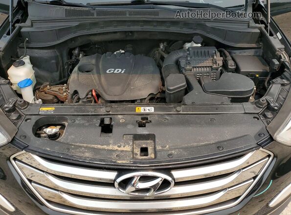 5XYZUDLBXGG380050 2016 HYUNDAI SANTA Black Vista del compartimento del motor