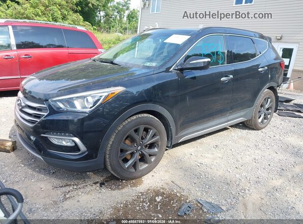 5XYZWDLA7JG524615 2018 HYUNDAI SANTA FE SPORT Black წინა მარცხენა ხედი სამი მეოთხედიდან