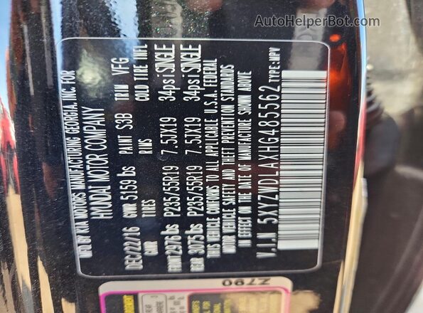 5XYZWDLAXHG485562 2017 HYUNDAI SANTA Black Vista del compartimento del motor