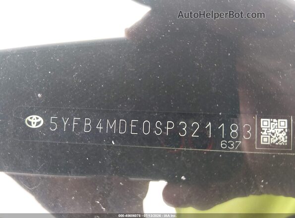 5YFB4MDE0SP321183 2025 TOYOTA COROLLA Black ძრავის განყოფილების ხედი