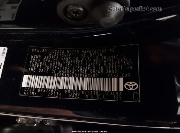5YFB4MDE0TP462983 2026 TOYOTA COROLLA Dark Blue ძრავის განყოფილების ხედი