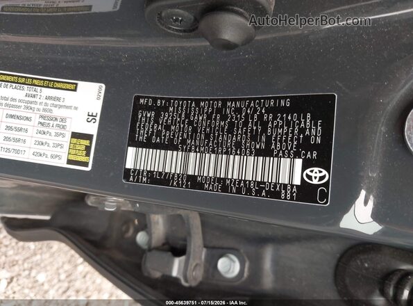 5YFB4MDE1RP164063 2024 TOYOTA COROLLA Gray Vista del compartimento del motor