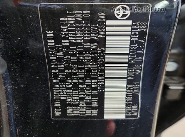 5YFB4MDE1SP237275 2025 TOYOTA COROLLA Black Շարժիչի բաժամունքի տեսք