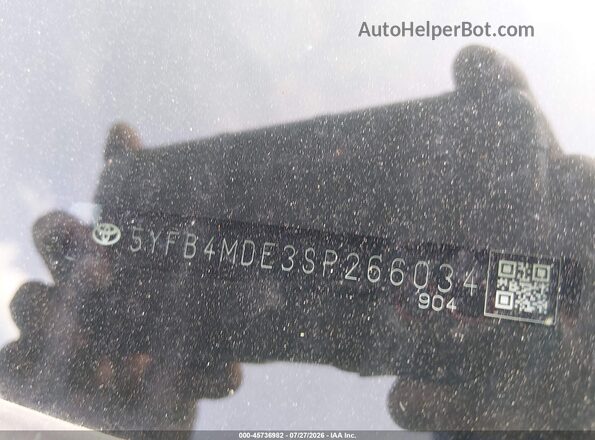5YFB4MDE3SP266034 2025 TOYOTA COROLLA Gray 