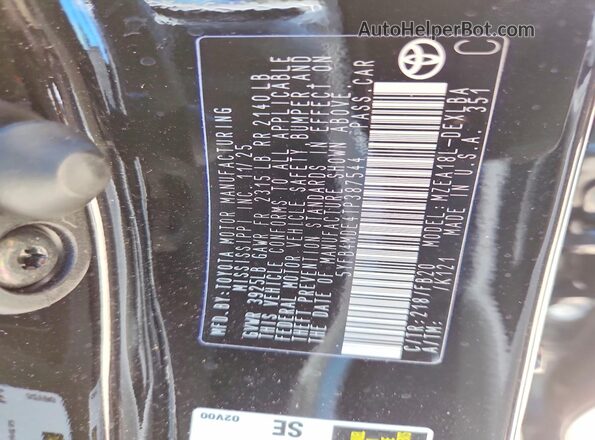 5YFB4MDE4TP387544 2026 TOYOTA COROLLA Black Vista del compartimento del motor