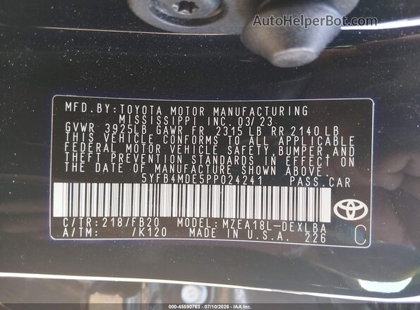 5YFB4MDE5PP024241 2023 TOYOTA COROLLA Black Widok komory silnika