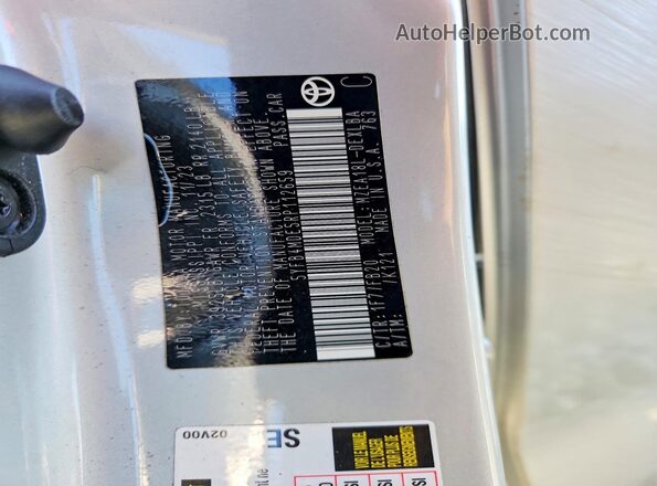 5YFB4MDE5RP112659 2024 TOYOTA COROLLA Silver VIN sticker view