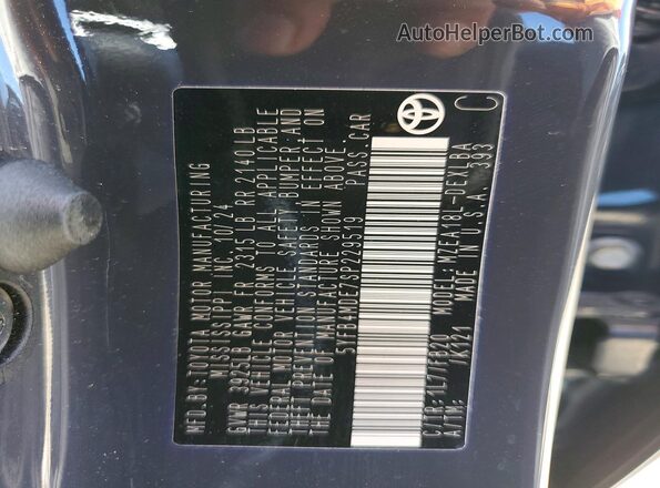 5YFB4MDE7SP229519 2025 TOYOTA COROLLA Gray Շարժիչի բաժամունքի տեսք
