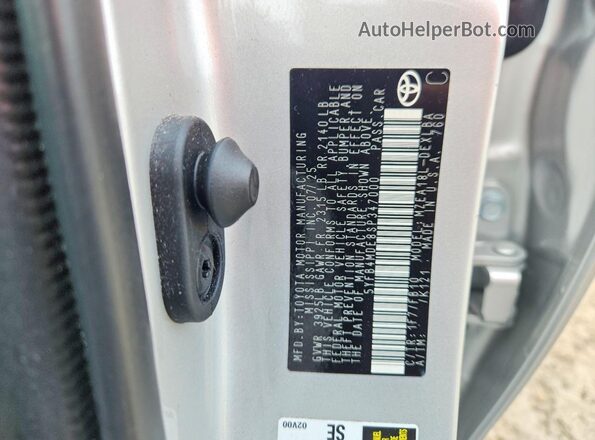 5YFB4MDE8SP347000 2025 TOYOTA COROLLA Silver Вид наклейки з VIN-кодом