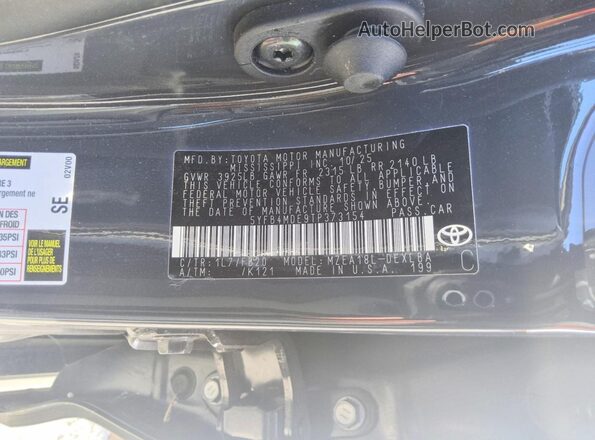 5YFB4MDE9TP373154 2026 TOYOTA COROLLA Black Вид спереду