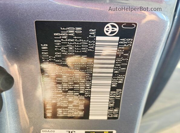 5YFB4MDEXPP007094 2023 TOYOTA COROLLA Blue Widok naklejki z numerem VIN
