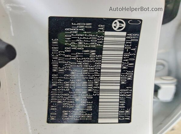 5YFB4MDEXPP066016 2023 TOYOTA COROLLA White Widok komory silnika