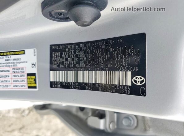 5YFB4MDEXRP095518 2024 TOYOTA COROLLA Silver Vista del compartimento del motor