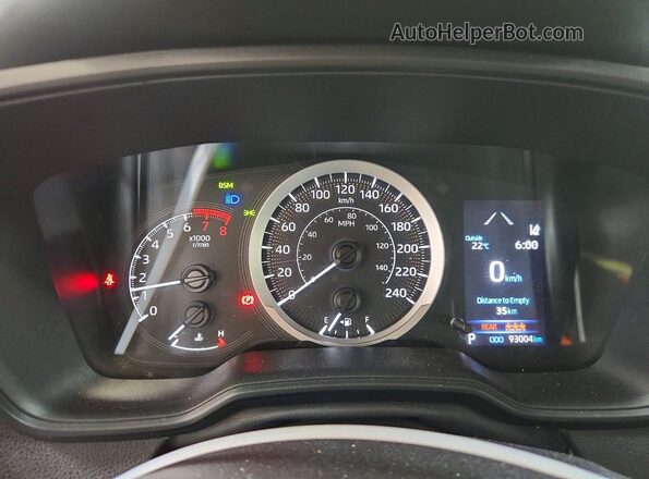5YFBPMBE5NP325065 2022 TOYOTA COROLLA Black Вид щитка приладів