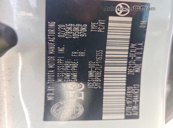 5YFBPRBE7LP116355 2020 TOYOTA COROLLA Silver Widok komory silnika