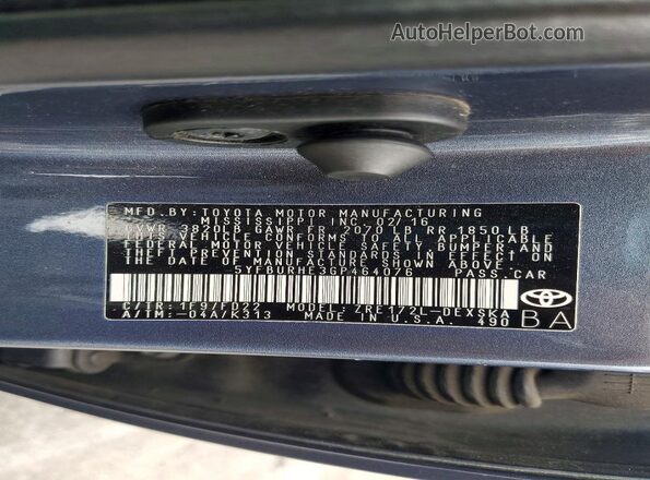 5YFBURHE3GP464076 2016 TOYOTA COROLLA Blue Engine compartment view