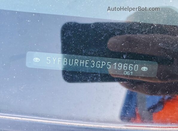 5YFBURHE3GP519660 2016 TOYOTA COROLLA Charcoal Widok komory silnika