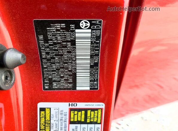 5YFBURHE4KP865273 2019 TOYOTA COROLLA Red Widok komory silnika