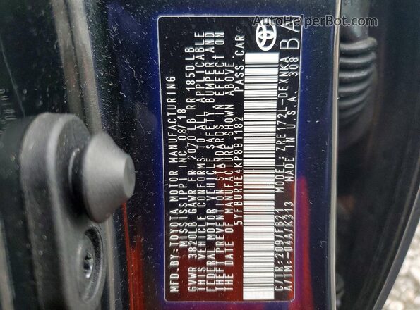 5YFBURHE4KP881182 2019 TOYOTA COROLLA Black Widok komory silnika