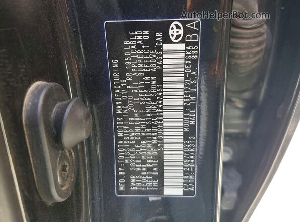 5YFBURHE6GP447451 2016 TOYOTA COROLLA Угольный Вид подкапотного пространства