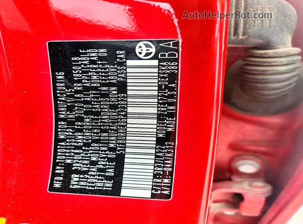 5YFBURHE8GP423829 2016 TOYOTA COROLLA Red Vista del compartimento del motor